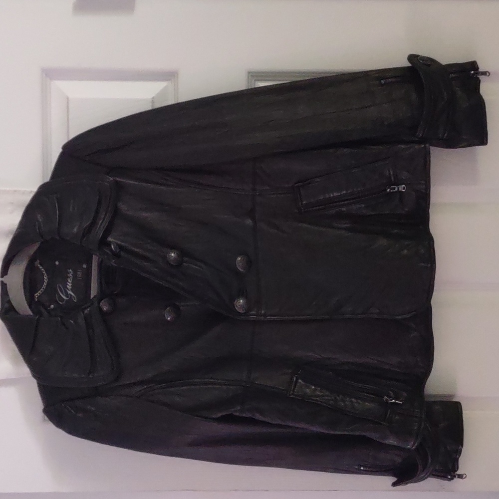 VINTAGE Guess 1981 Leather Moto Jacket. Genuine leather size medium